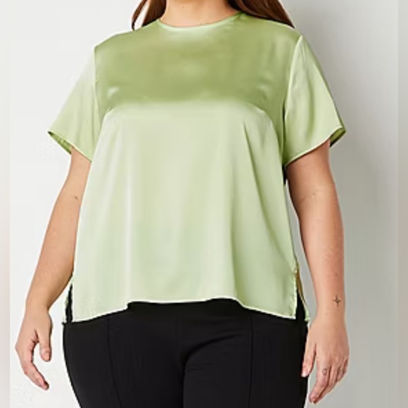 Worthington Womens Plus Round Neck Short Sleeve Blouse Size 2X - Picture 1 of 5